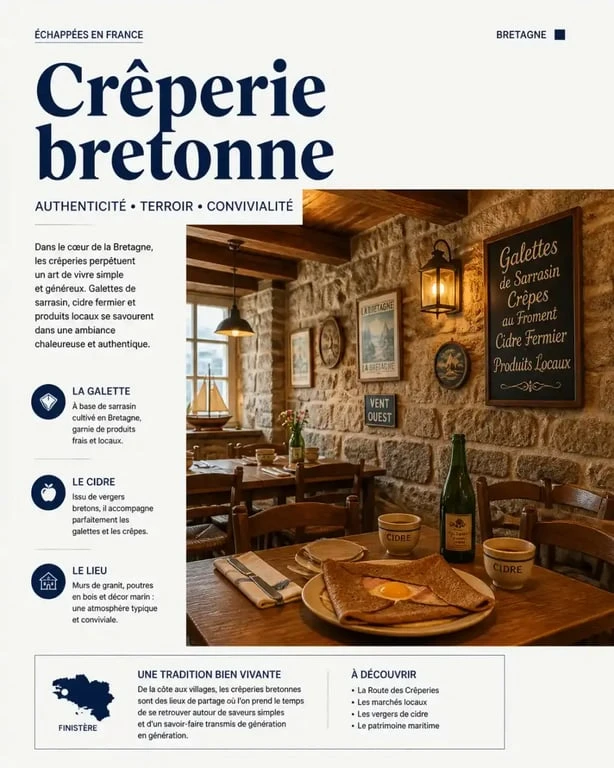 Ambiance d'une crêperie authentique à Saint-Malo